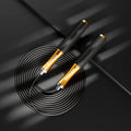 MOGOLD T92 Fitness 5mm PVC Steel Wire Aluminum Alloy Weighted Jump Rope with Silicone Pad Grip 165-185g Unisex for Gym Home Use
