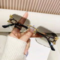 Fenyi Wholesale Fashion Casual Daily Vacation Frameless Leopard Head Metal Irregular Hollow High-end Uv400 Sunglasses for Women