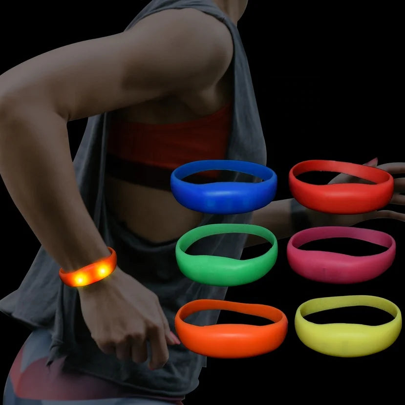 New Products Luminous Silicone Led Bracelet Party Supplies Shock Activated Led Bracelets LED Wristband Sport