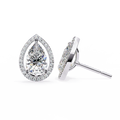 0.81 CT Pear Cut Diamond Earrings Rose Gold Prong Set Screw Back Pear Halo Stud Natural Stone IGI Certified Party Gift