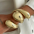 Exaggerated Spiral Teardrop Open Cuff Bracelets for Women Design Layers Wide Metal Bangles 2025 Fashion Jewelry Hand Accessories
