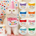 2024 Hot Selling Wholesale Super Cute Pet Birthday Bib Scarves Christmas Decorations Small Scarf Happy Birthday Cat Gift