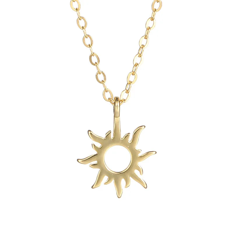 Wholesale Fashion Jewelry Necklaces Sunflower Design Pendant 925 Silver 18k Gold Plated for Women Gift Party