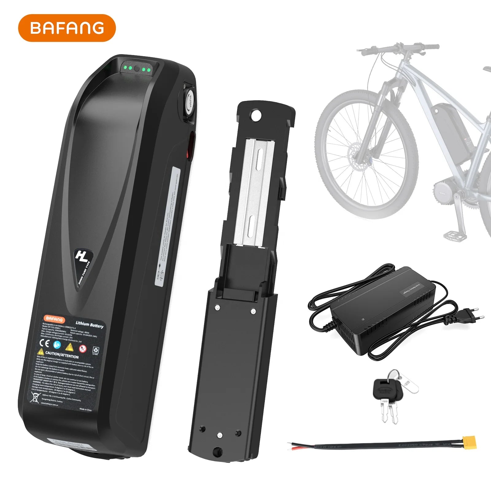 Bafang Hailong G80 48V 20Ah Smart Lithium Ion Rechargeable Battery for 250W to 1000W Bafang CAN Bus Ebike Conversion Motor Kits