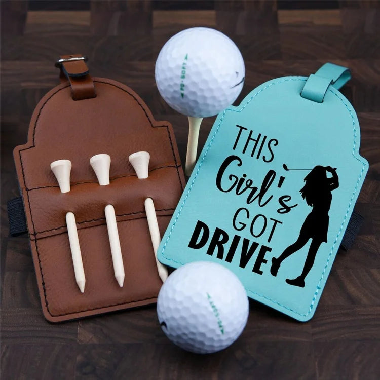 Personalized Custom Pu Leather Golf Bag Tags Unique Gift Laserable Leatherette Golf Accessories Tee Bag