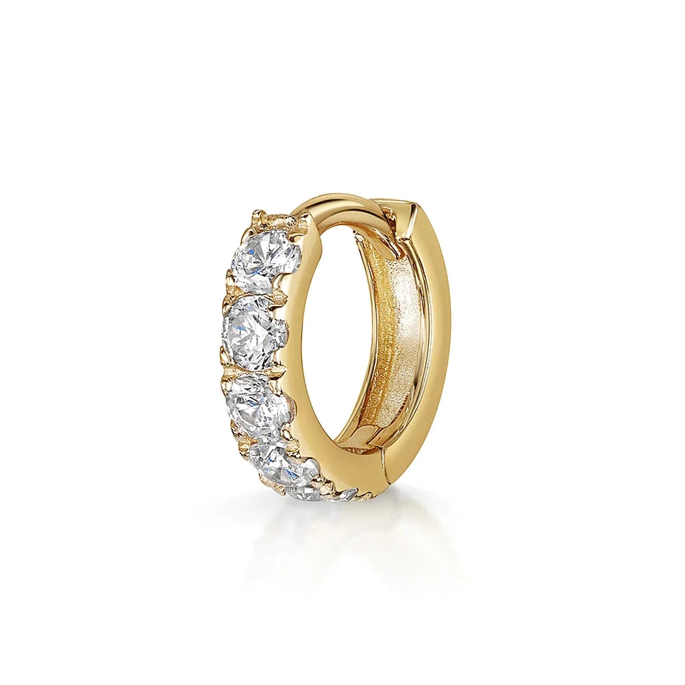 CANNER Statement Customize Big Zircon Huggies Hoop Earring 925 Sterling Silver Piercing Fine Jewelry for Girls 18K Gold Plated
