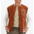 Modern Varsity Style Breathable Silk Men's Jackets Custom Embroidered Winter Outerwear With Stand Collar Design