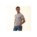 White Science Printed Crew Neck Men's T-Shirt 100% Cotton Summer Single