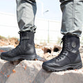 LUDEY New Arrivals Boots for Men Shoes Leather With Zip Tactical Boots for Men Durable