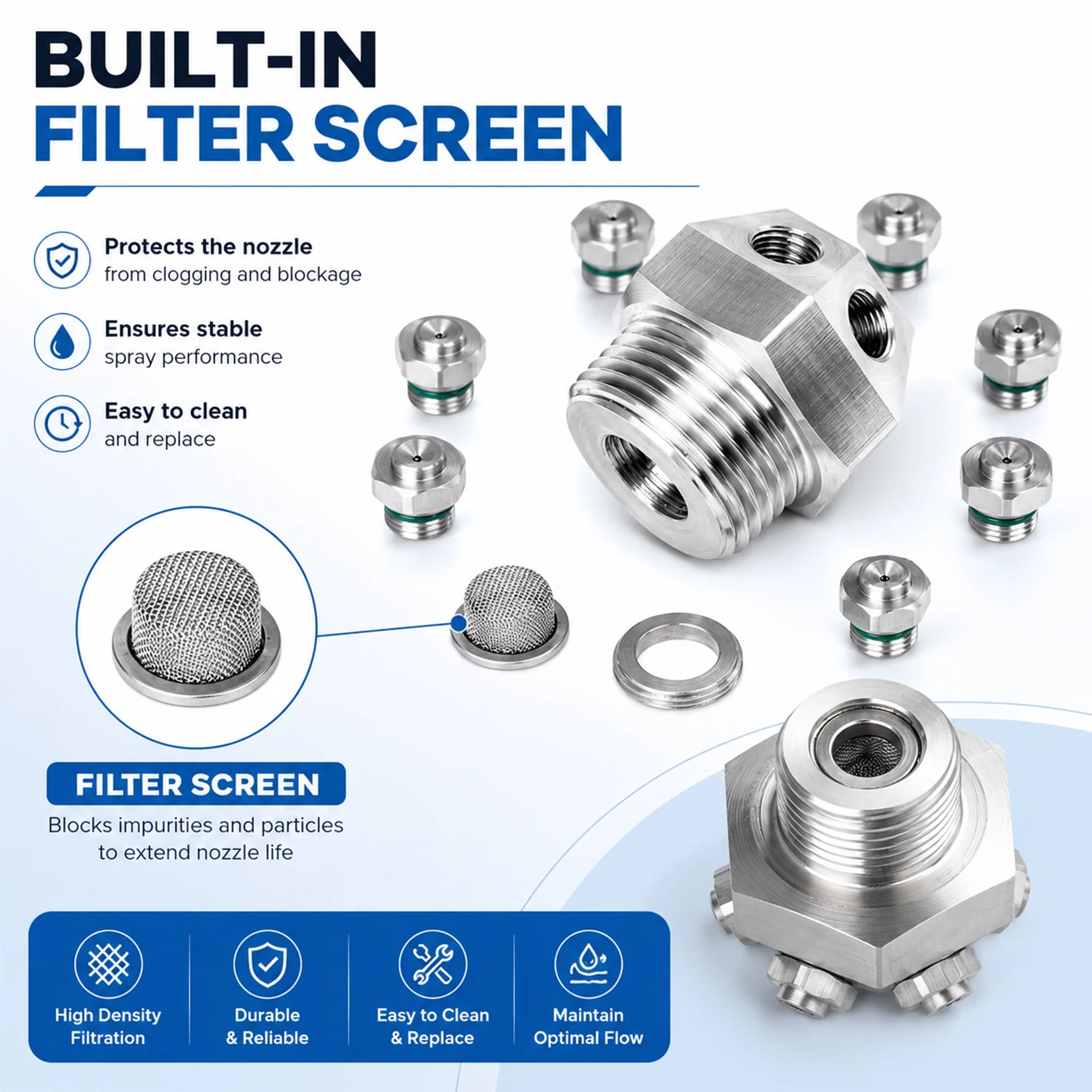 304 Stainless Steel XWT High Pressure Water Mist Nozzle Fine Atomization Fire Protection Nozzle for Industrial Cooling