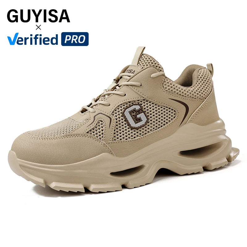 GUYISA Safety Footwear Standard Plastic Toe Insulation 10KV Sports Fly Woven Fabric Upper Work Shoes for Men MegaBDM