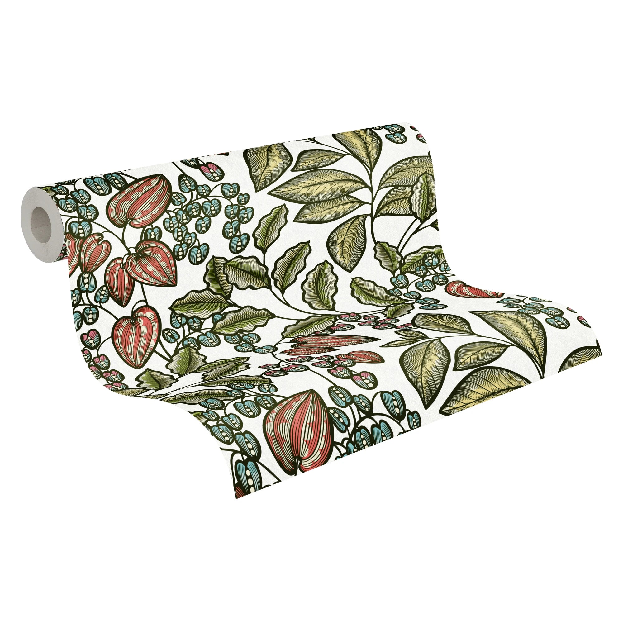 Made in Germany-Modern Luxury Non Woven Wallpaper Floral Green White Purple Contract for Kitchen & Bathroom 1005 X 053 m