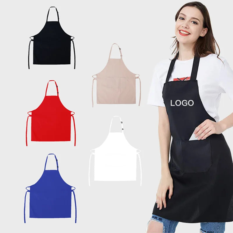KEFEI Durable Waterproof Oilproof Cotton Sleeveless Bib Chef Apron with 2 Pockets Customizable Fashionable Design for Men Women