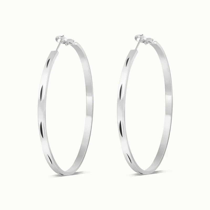 Fashion Jewelry High Quality Large Hoops Earrings Hypoallergenic  Large Silver Hoop Earrings for Women Girls