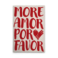 Modern Made in Germany Home Decor Canvas Wall Art-More Amor Por Favor Mural in Beige Red Stretcher Frame Hanging Wedding Decor