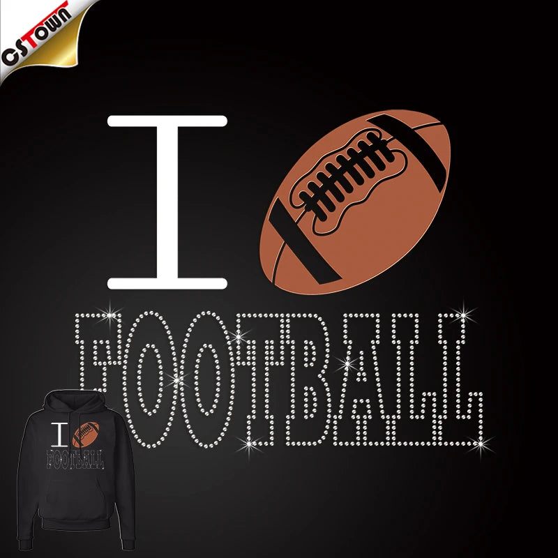 2024 New Products Trending Football Rhinestone Transfer Dtf Transfers Designs