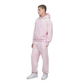 Light Pink Baggy Hoodie with Kangaroo Pocket and Elastic Hem Jogger Bottoms Cozy Winter Fabric Two-Piece Urban Tracksuit for Men