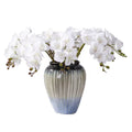 Elegant Handmade 7 Head European Style Realistic Silk Orchid Artificial Bouquet with Real Touch for Wedding & Home Decor