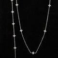 Minimalist Four Leaf Clover Cubic Zircon Charm Necklace with Link Chain Classic Style 925 Sterling Silver Gift