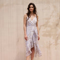 2026 Casual Boho Dress Split  Maxi Dress V Neck Blue Floral Dress With  Sleeveless Wrap Spaghetti Strap