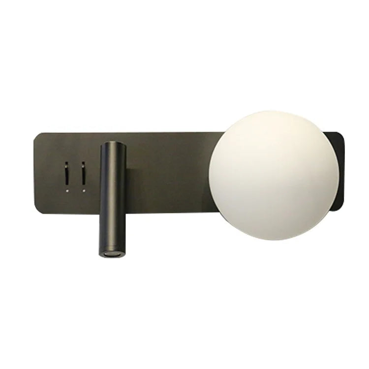 Modern Home Decor Glass Ball LED Wall Light With Switch Black Living Room Bedroom Nordic Interior Lamp Minimalist Wall Light