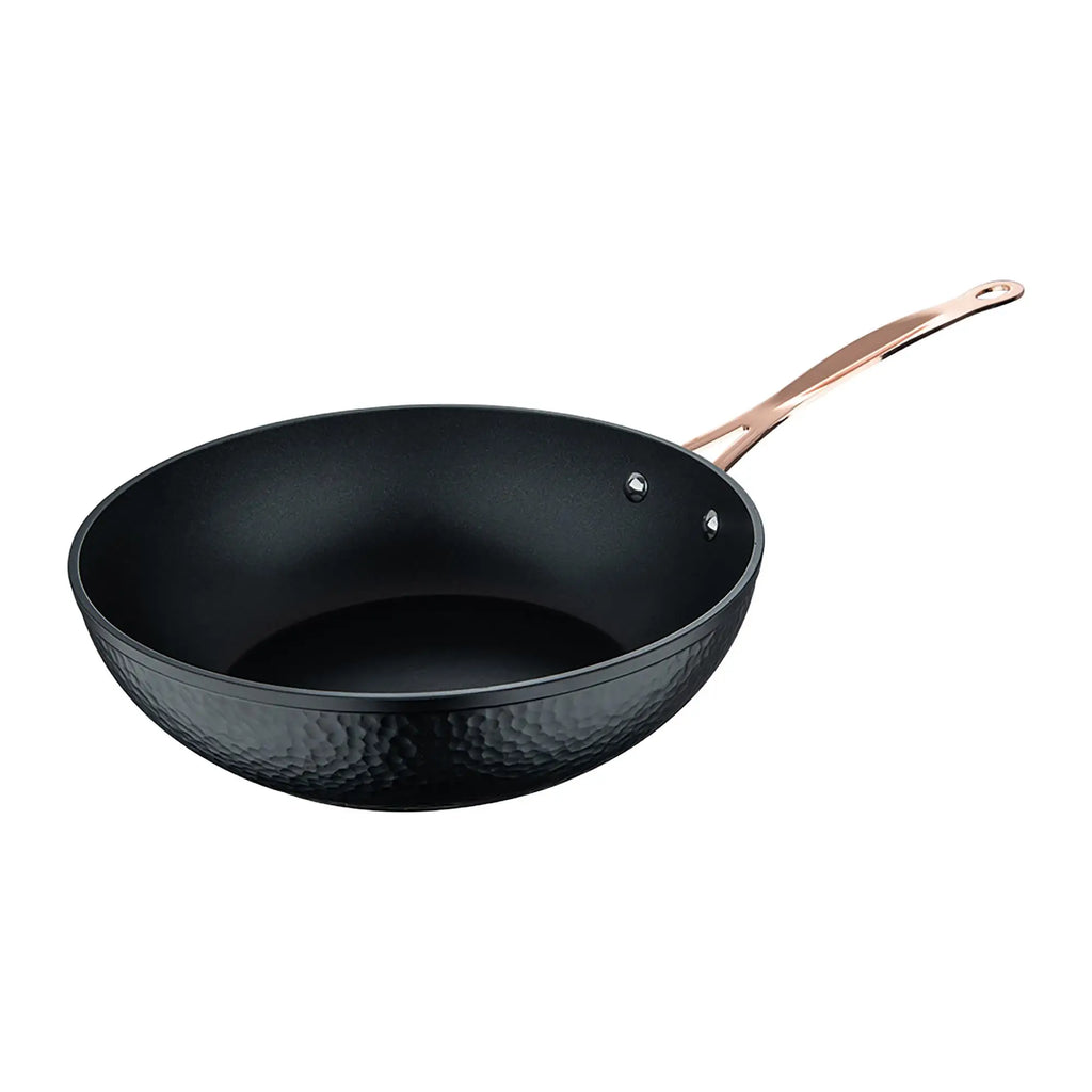 Bergner Copper Wok 28x7.8cm in forged aluminum in matte black