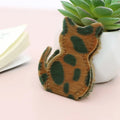 Leopard Print Cat Magnetic Bookmark Mini Plush Leather Cat-shaped Book Mark Beautiful Animal-themed Bookmarks for Book Lovers