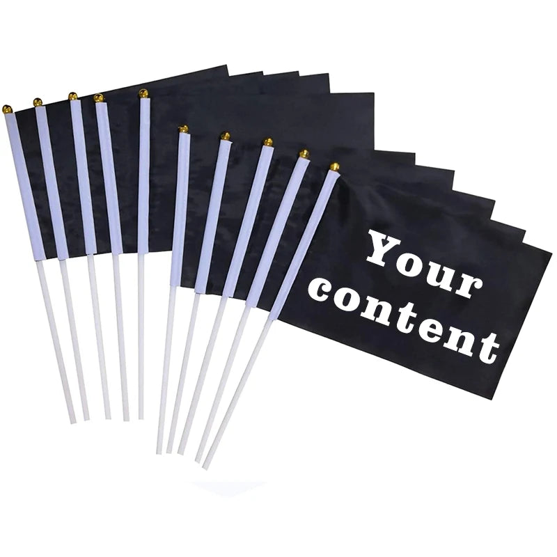 Factory Custom Mini Flag 21*14cm 100% Polyester Double-Sided Digital Printing Small Flag