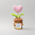 Artificial Knitted Flower Woven Wool Yarn Home Decoration Simulated Sunflower Potted Plant for Graduation Fake Flowers Bouquet