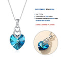 D298 S925 Blue Crystal Heart Shape Necklace 925 Sterling Silver Heart of the Ocean Pendant Sapphire Heart Necklace