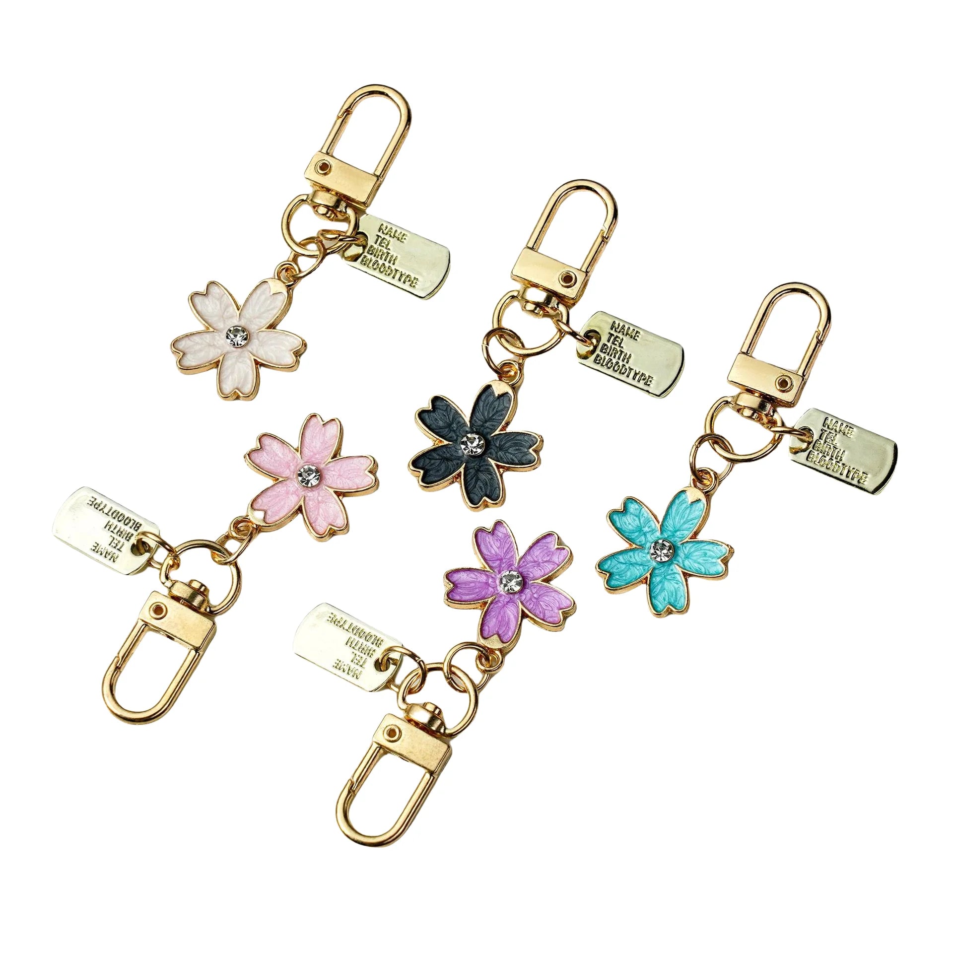 Lovely Key Bag Charms 7 Colors Yellow Pink Blue Black Metal Enamel Happy Smiling Face Keychain for Women