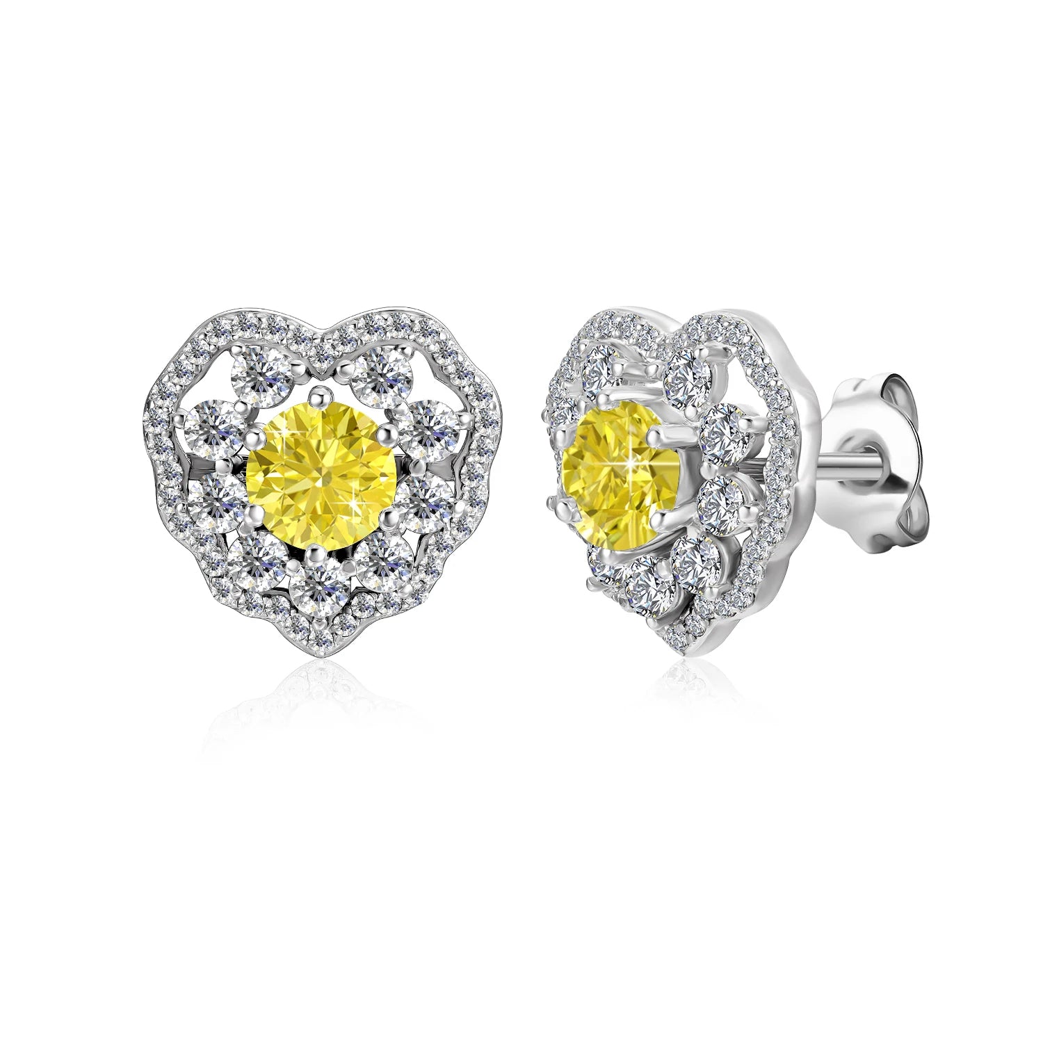 Fine Women Jewelry Moissanite Diamond With Certificate 925 Sterling Silver Big Heart Shape Stud Earrings Destiny Jewellery