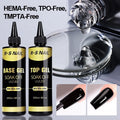 R S Nail Wholesale Bulk 15ml 250ml Non-Wipe Top Coat Private Label High Gloss HEMA TPO Free Top&base Coat MegaBDM