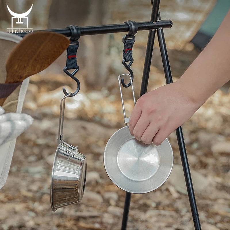 304 Stainless Steel with Folding Handle Camping Bowls Outdoor Hiking Picnic Travel Barbecue Portable Metal Water Sierra Cup