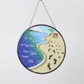 Peaceful Seaside Home Decoration Art for Living Room Durable Glass Material