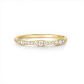 Aimgal S925 Sterling Silver Stackable Engagement Ring Single Row Spaced 5A Zircon Classic Style for Party Tarnish-Free