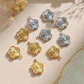 13x16mm Oil Pressed Diy Jewelry Finding Metal Accessories Gold Stainless Steel Five-petal Flower Pendant Charm for Necklace