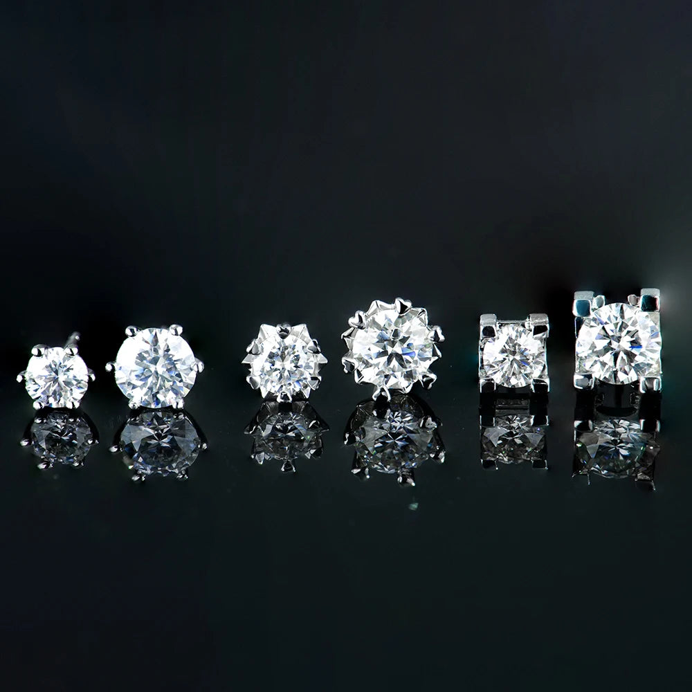 2024  Round butterfly Heart Flower Shaped Gra Certified Vvs S925 Sterling Silver Screw Back Moissanite Diamond Stud Earring