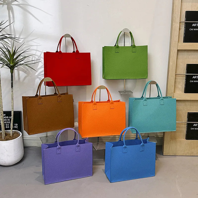 MU Factory Selling Felt Bag Customized Gift Bags Handbag Grocery Premium Reusable Shopping Felt Tote Bag