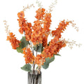 Artificial Orange Orchid Long Stem Flowers Tall Vase Orange Silk Flowers for Home Wedding Party Bouquet Decoration