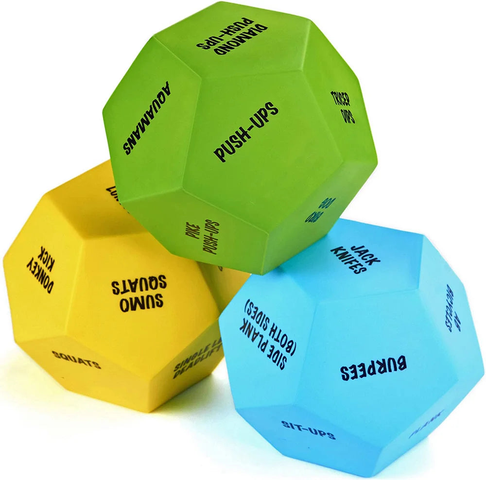 High Density Polyurethane Foam Exercise Dice for Home Workout Gym Crossfit Bodyweight HIIT Cardio & Sports Training
