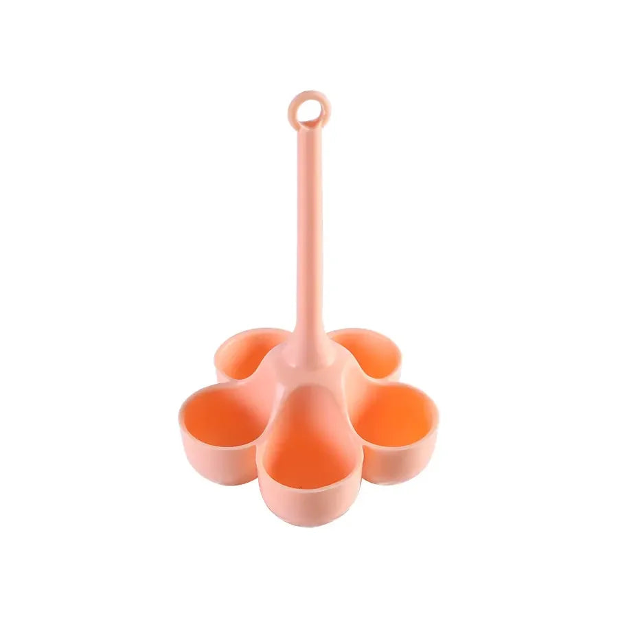 High Temperature Resistant 5Holes Egg Boilers Food Grade Silicone Egg Cooking  Boiler for Kitchen Egg Storage Rack