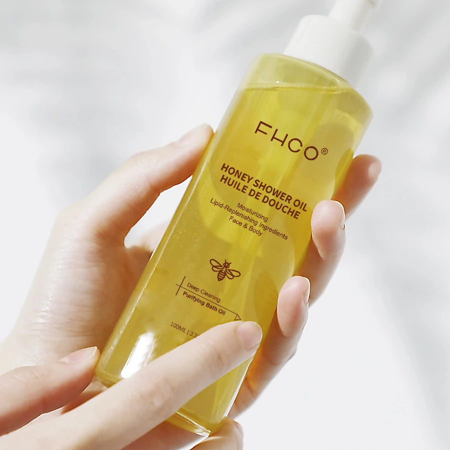 Private Label Honey Shower Oil Deep Cleansing Moisturizing Body Wash Lipid Replenishing Bath Oil for Face and Body