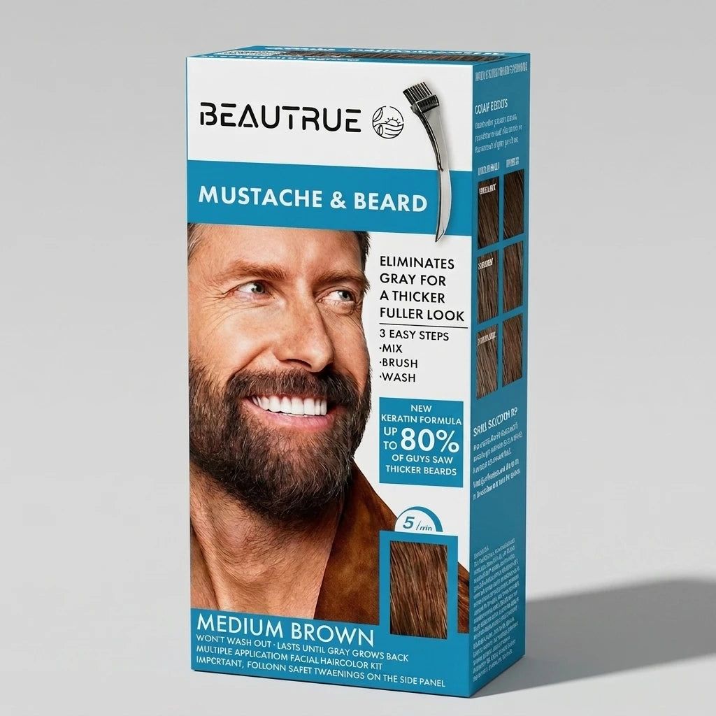 OEM Custom Mustache and Beard Dye Hair Dye Cream Color Set Easy Comb Applicator Mens Grooming Long Lasting Hair Coloring MegaBDM