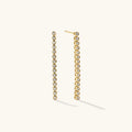 New Arrival 925 Sterling Silver 14/18K Gold Plated Vermeil Fine Luxury Jewelry Bezel CZ Lab Grown Diamond Tennis Stud Earring