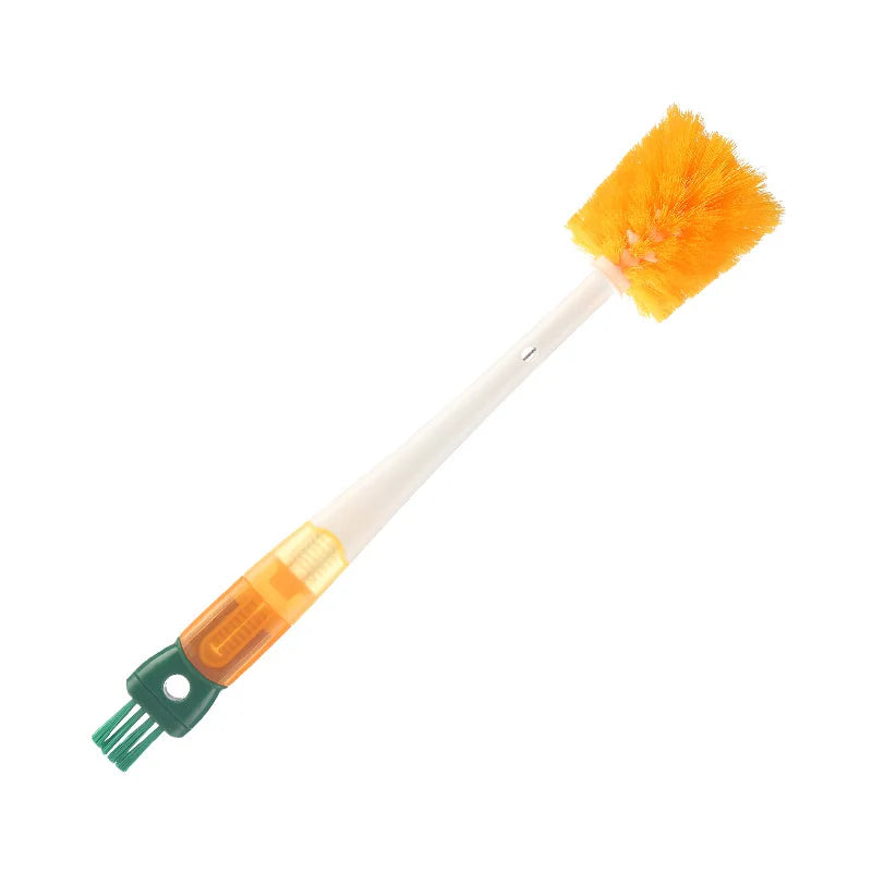 Upgraded 5-in-1 Eco-Friendly Silicone Detachable Carrot Cup Cleaning Brush Green/Yellow Innovative Multi-Use Cleaning Tool