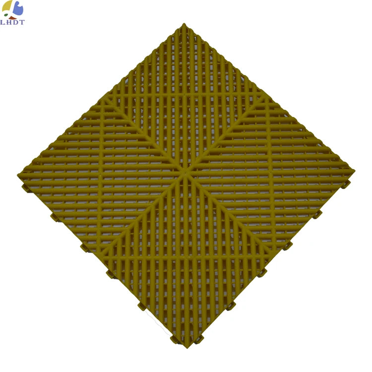 Modular Anti Slip Interlocking PP PVC Decking Indoor Garage Floor Tiles for Car Wash Drainage and Parking