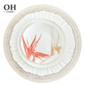 Wholesale White Lace Charger Plate Tableware Set Simple Vintage Event Dishwasher Safe Bone China Floral Ceramic Bread Plates