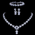 Wholesale Brass Religious Peace Engagement Wedding Jewelry Cubic Zircon Women Luxury Necklace Bracelets Earrings Sets