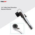 72-Teeth Industrial Grade Hex Ratchet Wrench 6.35mm Rear Drive Mini Reversible Screwdriver for Repair & Maintenance Tools